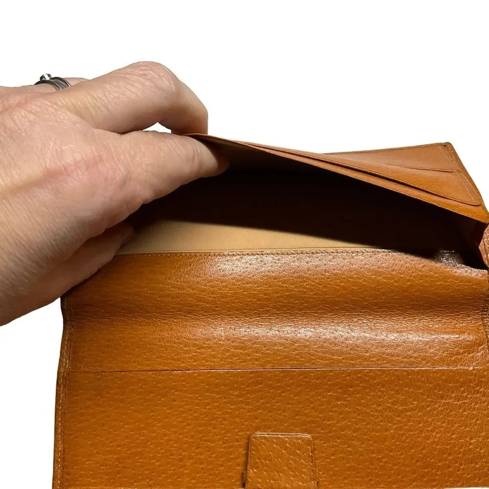 VTG Genuine Pigskin Leather Wallet Checkbook Holder